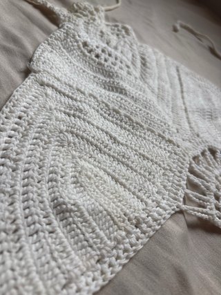 Top Macramé Blanco con Cuentas