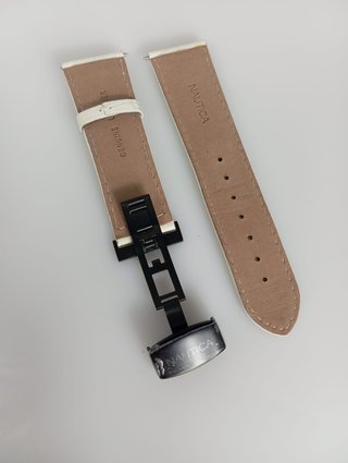 Cinturino Nautica Pelle 24mm Coccodrillo Bianco