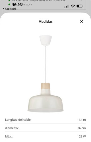 Lámpara de techo Ikea madera y metal