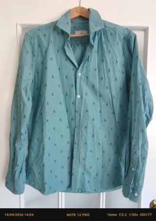 Camiseta Easy wear verde azulado estampada Talla L