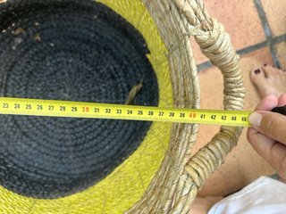 Cesta de Yute y Mimbre Tricolor