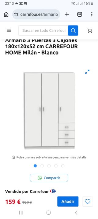 Armario blanco de madera