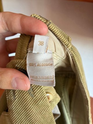 Pantalones de pana beige mujer