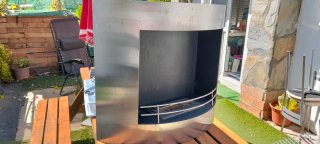 Chimenea Bioetanol Metal Negra y Plateada