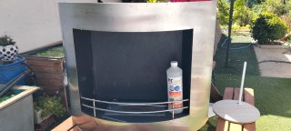 Chimenea Bioetanol Metal Negra y Plateada
