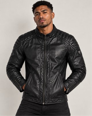 Chaqueta de cuero Guess hombre negra Talla M