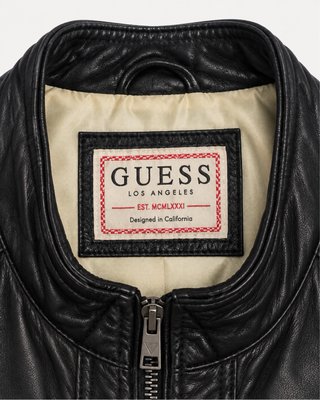 Chaqueta de cuero Guess hombre negra Talla M