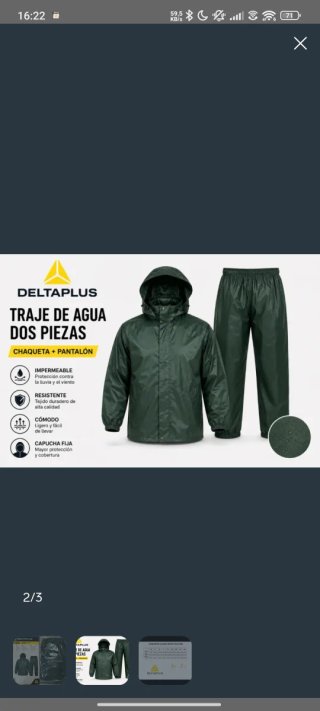 Traje de Agua L Deltaplus verde