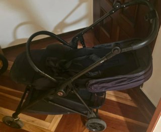 Silla Cybex Melio Carbon Negra con Capazo