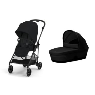 Silla Cybex Melio Carbon Negra con Capazo