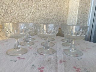 Copas 9 de cristal vintage para postre/helado