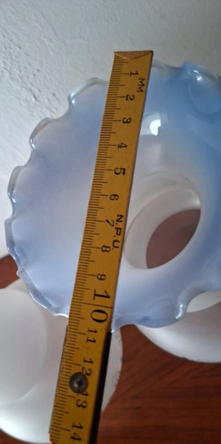 Pareja Tulipas Cristal Borde Azul Vintage