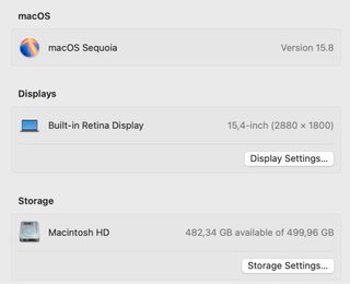 MacBook Pro 15” 2018 i7 16GB 512GB