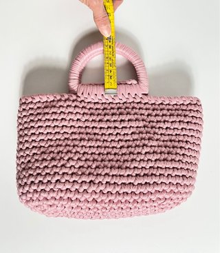 Borsa uncinetto rosa cipria + pochette