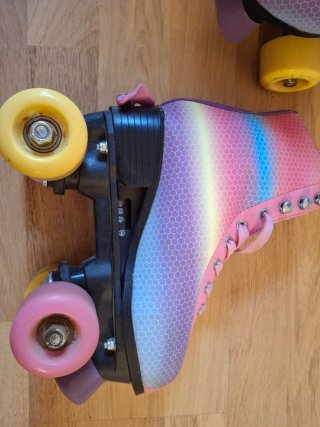 Patines en línea Apollo rosas y amarillos
