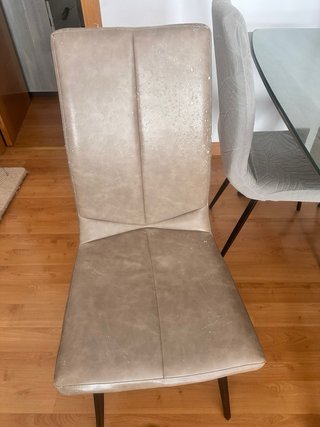 Mesa comedor madera con cristal y 4 sillas