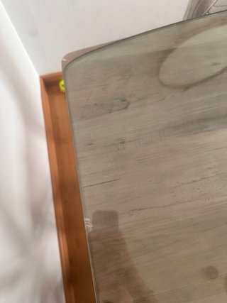 Mesa comedor madera con cristal y 4 sillas