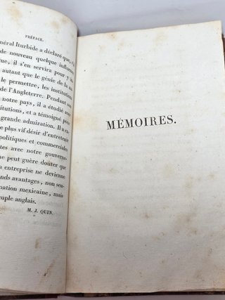 Iturbide Memoires Ex Empereur du Mexique Parisot