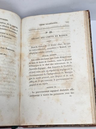 Iturbide Memoires Ex Empereur du Mexique Parisot