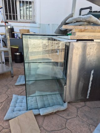 Vitrina expositora de cristal