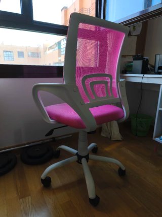 Silla de Escritorio Rosa y Blanca