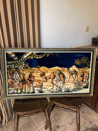 Cuadro Tapiz Escena Bíblica Camellos