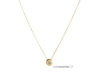 cadena oro 18k con piedra con diamante 22.5cm