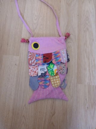 Bolso niña pez patchwork