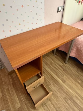 Mesa escritorio roble con cajonera