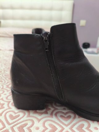 Botines de piel negros mujer