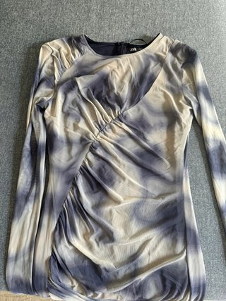 Vestido Zara Tie-Dye Malla Ruched