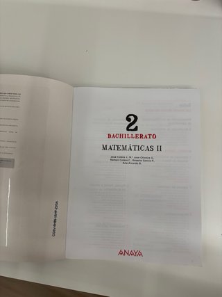 Matemáticas II. 2o de Bachillerato