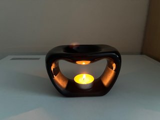 Bruciatore profumatore ceramica nero/marrone