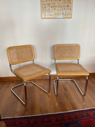 2 Sillas Cesca Ratán Natural y Madera