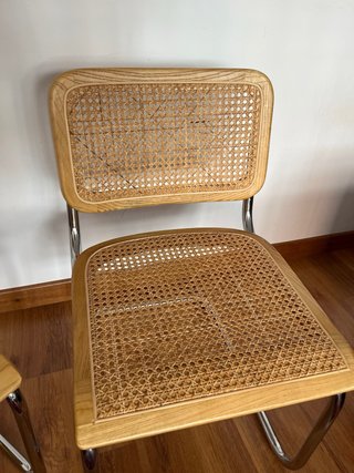 2 Sillas Cesca Ratán Natural y Madera