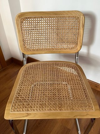 2 Sillas Cesca Ratán Natural y Madera