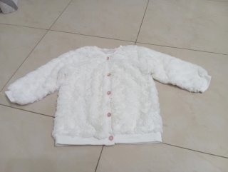 Giacca neonata ecopelliccia bianca 12/18 mesi