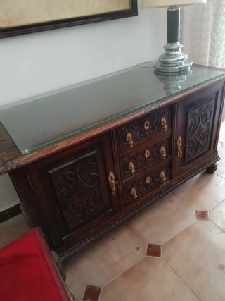Conjunto de salón de madera de cerezo