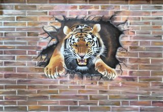 Pintura Óleo Tigre 3D 1.80x1.20