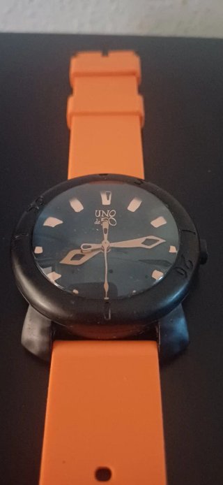 Reloj Uno de 50 Negro y Naranja
