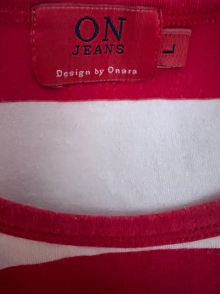 Camiseta ON Jeans Rayas Rojas Talla L