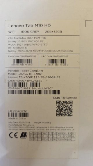 Tablet Lenovo Tab M10 HD