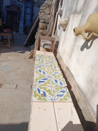 Azulejos antiguos pintados a mano