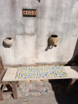 Azulejos antiguos pintados a mano