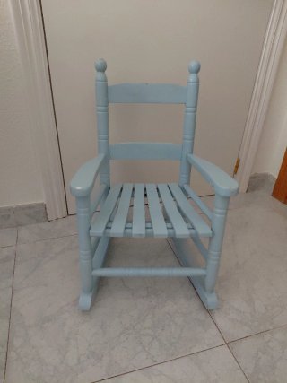 Silla Mecedora Infantil de madera Azul