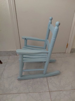 Silla Mecedora Infantil de madera Azul