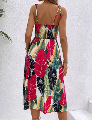 Vestido-pantalón estampado tropical Talla S