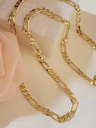 Cadena Figaro 45cm 5mm Oro Laminado 14K