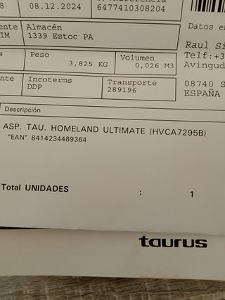 Aspiradora Taurus Homeland Ultimate
