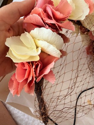 Diadema Tocado Flores Velo Adulto adaptable niña